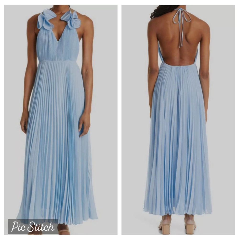 Milly Evie Pleated Sky blue dress- Size 8